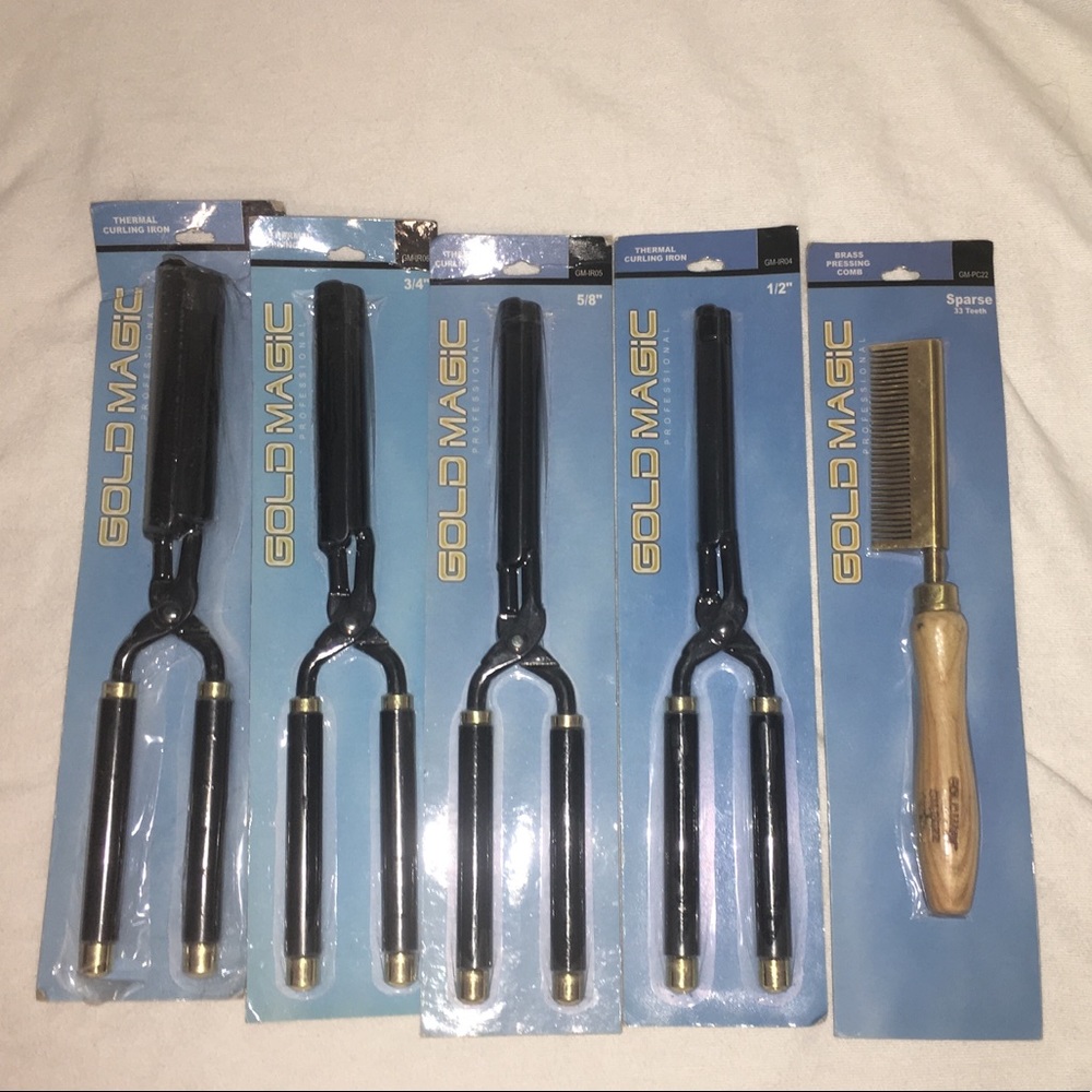 SET of Gold Magic Professional Hair Utensils